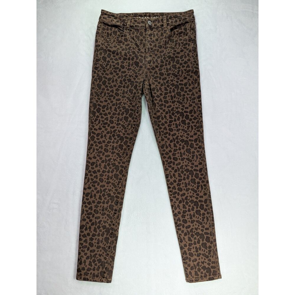 American Eagle Sz 8 Brown Leopard Super High-Rise Jegging Ne(X)t Level Stretch